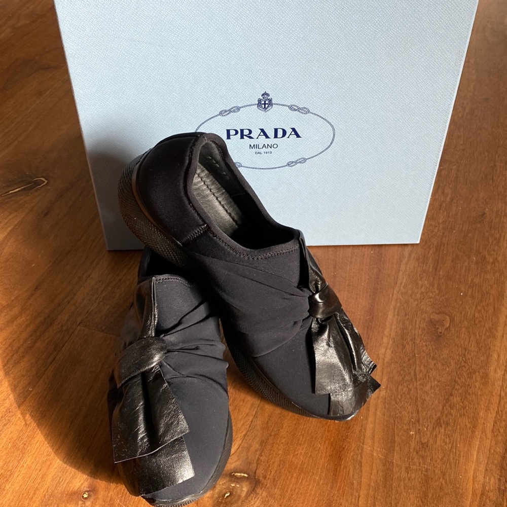Prada Walking Shoes with a leather Bow